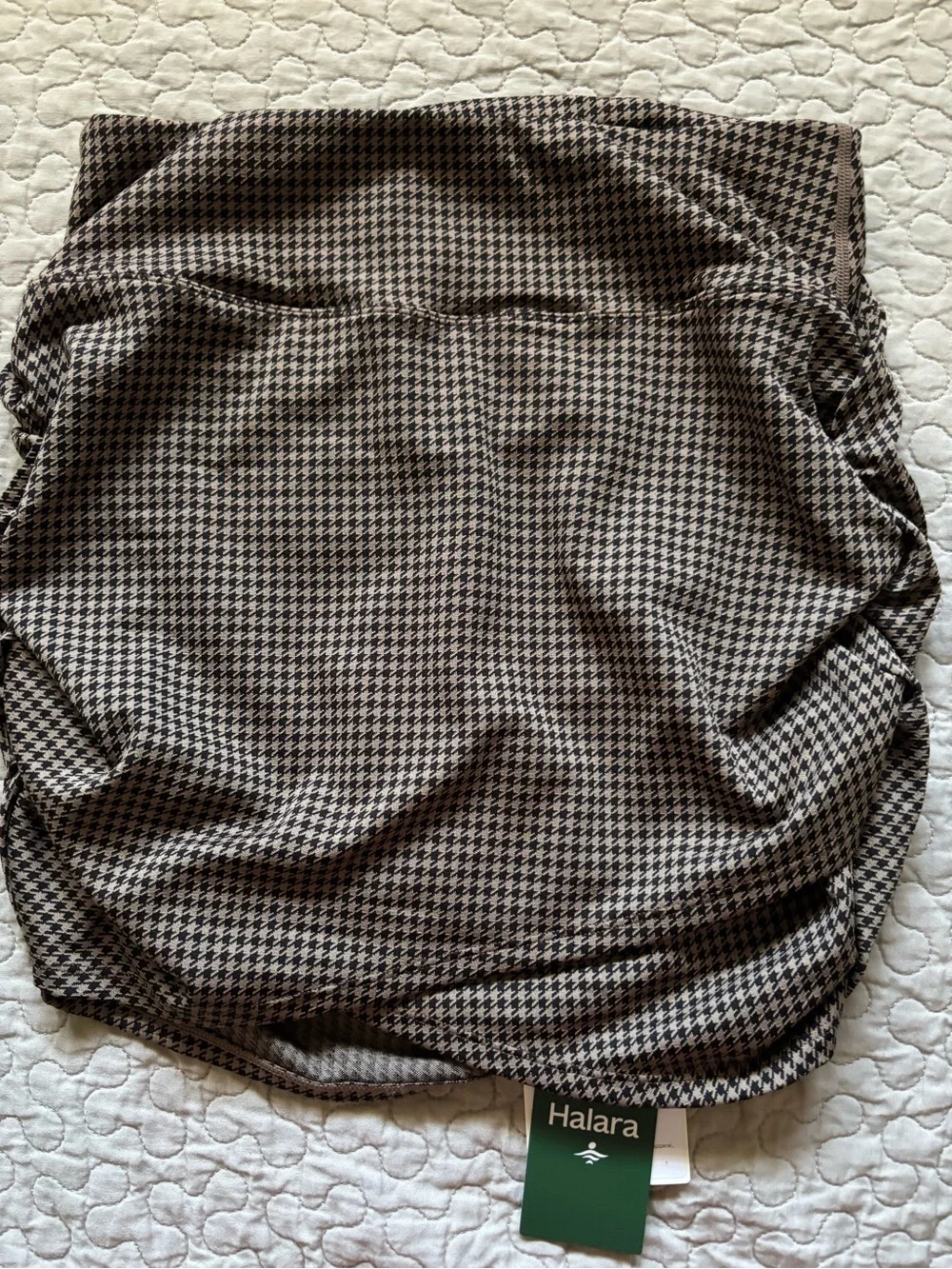 HALARA Brown Houndstooth Ruched Mini Skirt - Picture 8 of 14